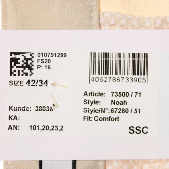 Hiltl NWT 5 Pocket Jean Cut Casual Pants Size 42 x 34 Noah In Beige Cotton Blend